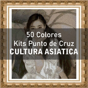 50 colores kits de punto de cruz de cultura asiatica