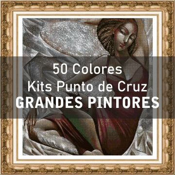 50 colores kits de punto de cruz de grandes pintores
