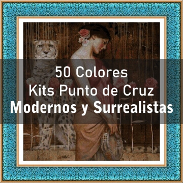 50 colores kits de punto de cruz de modernos y surrelistas